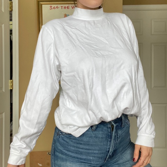 White Turtleneck Mock Neck - Picture 3 of 3